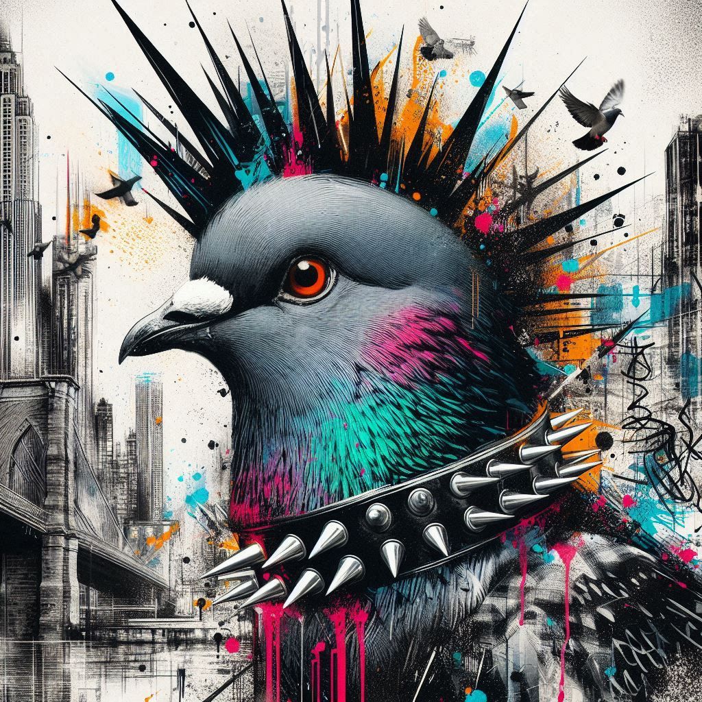 Punk Pigeon in the City