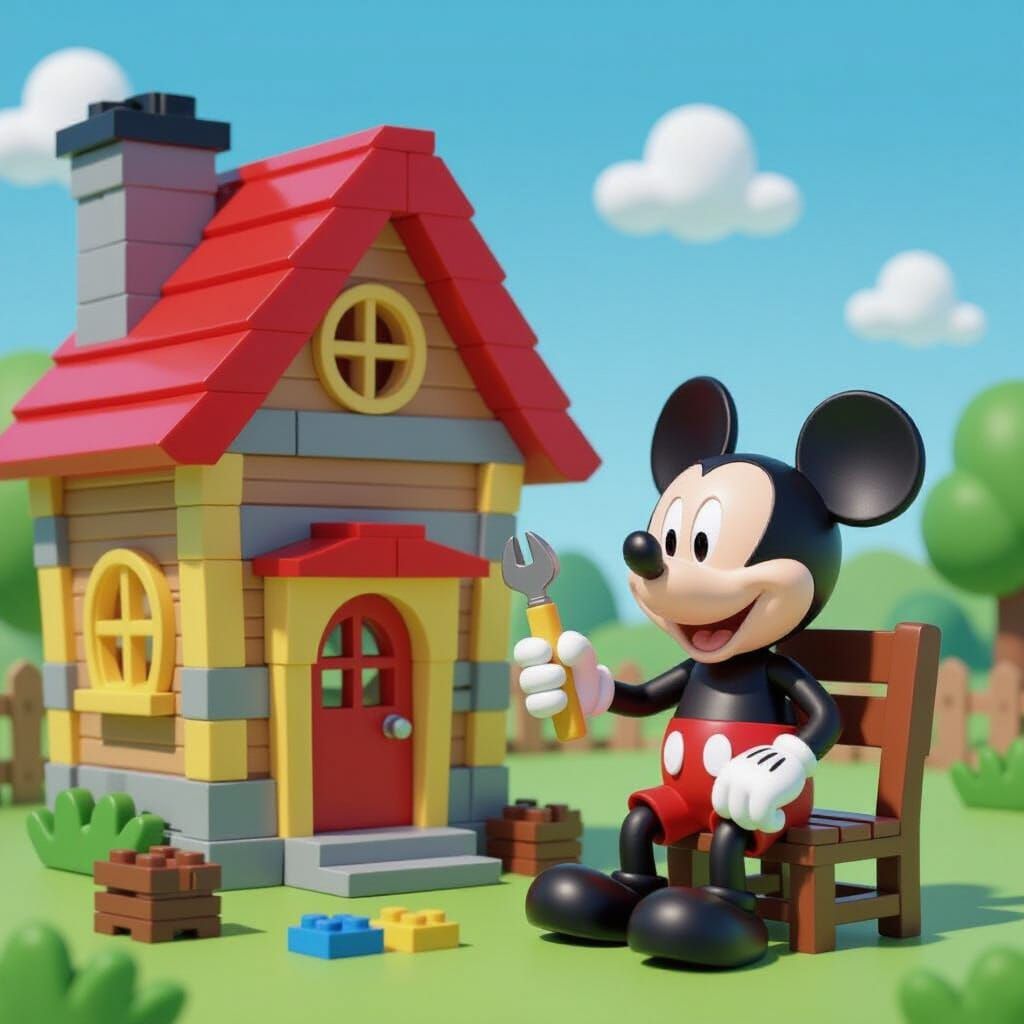 Mickey Mouse Building with LEGO Bricks