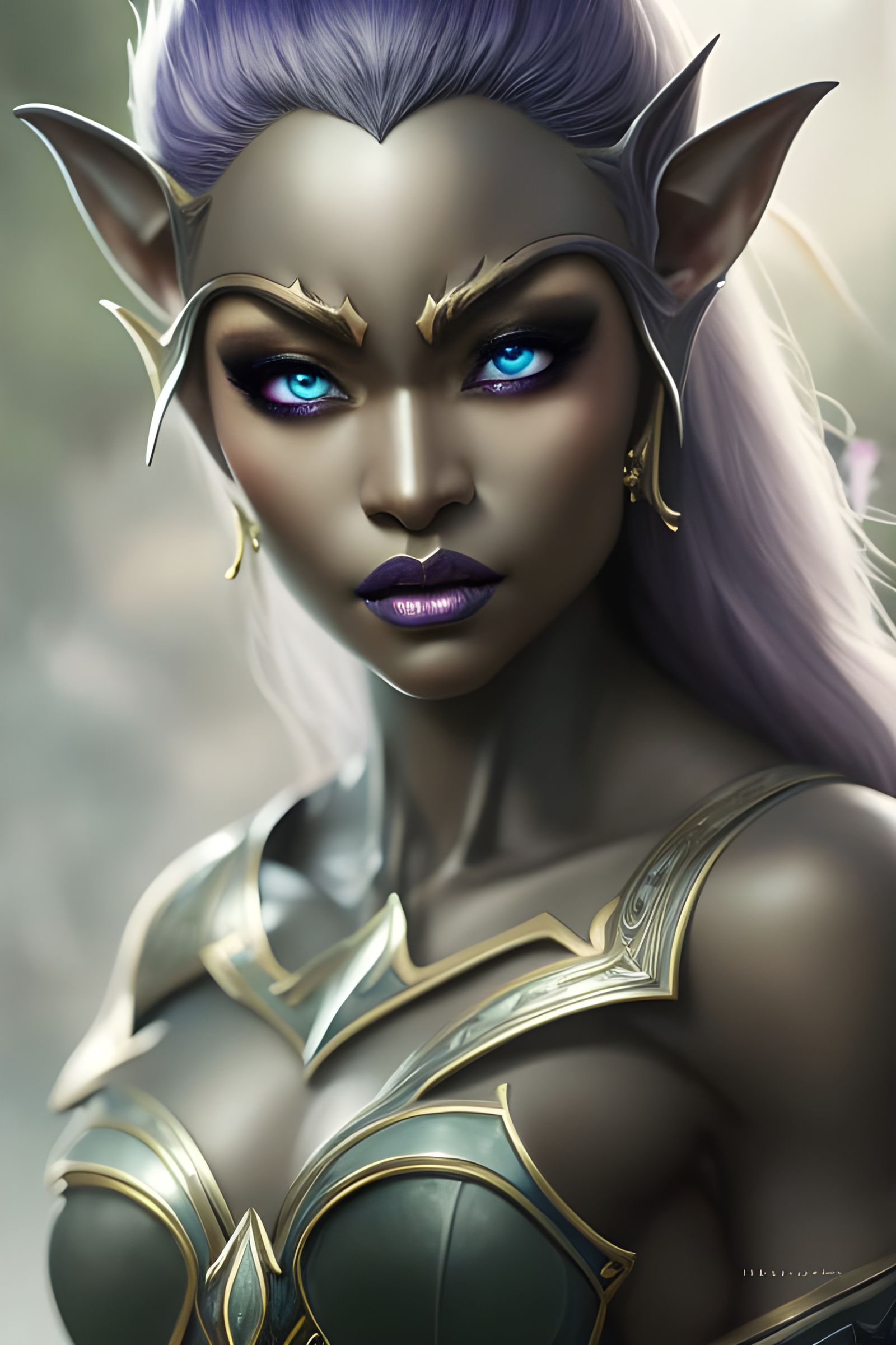 Drow Elf Warrior, take 4 - AI Generated Artwork - NightCafe Creator