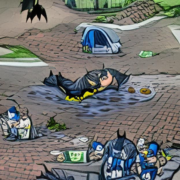 Batman has a sudden case of diarrhea while realizing he only...