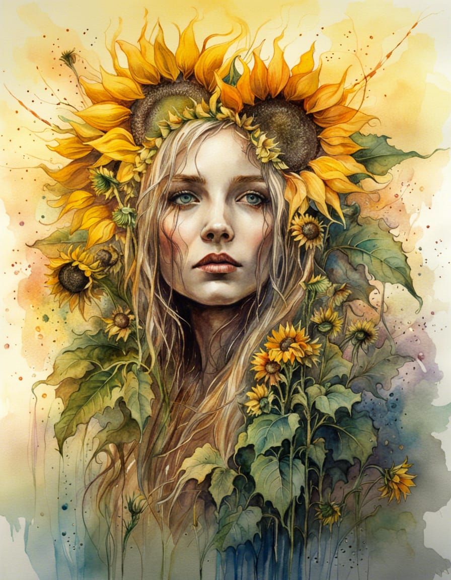 Lady Sunflower  by @Noquelle