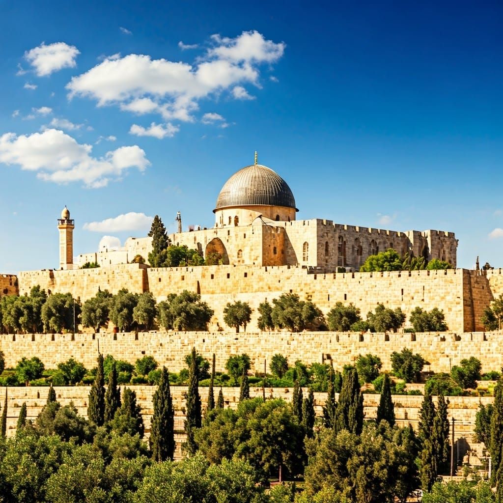 Majestic Jerusalem Temple in Romantic-era Style