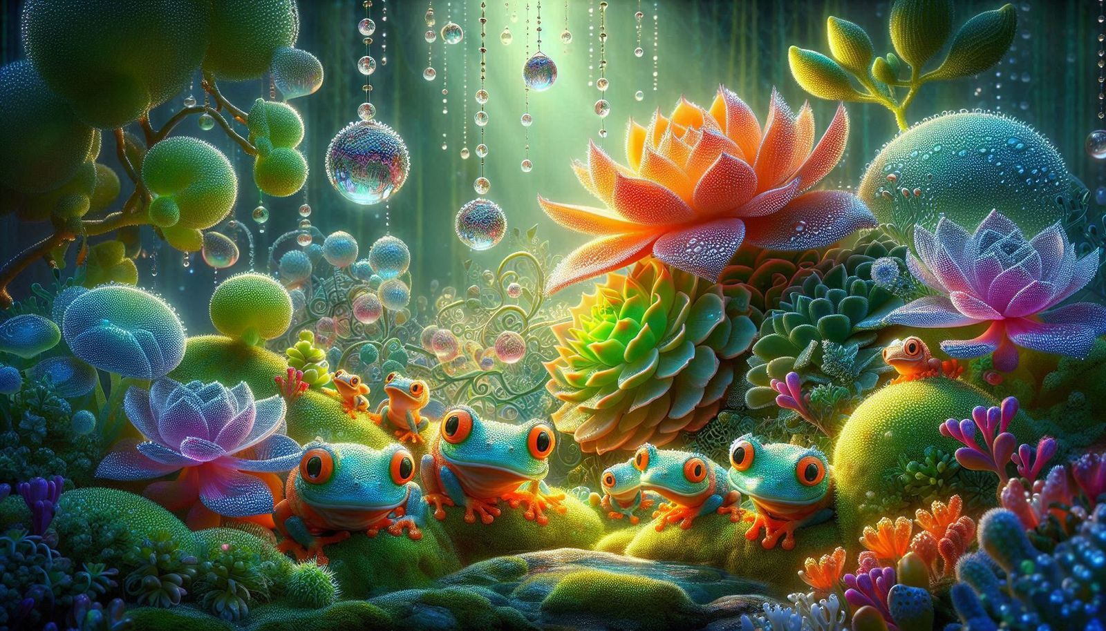 Whimsical frog concert