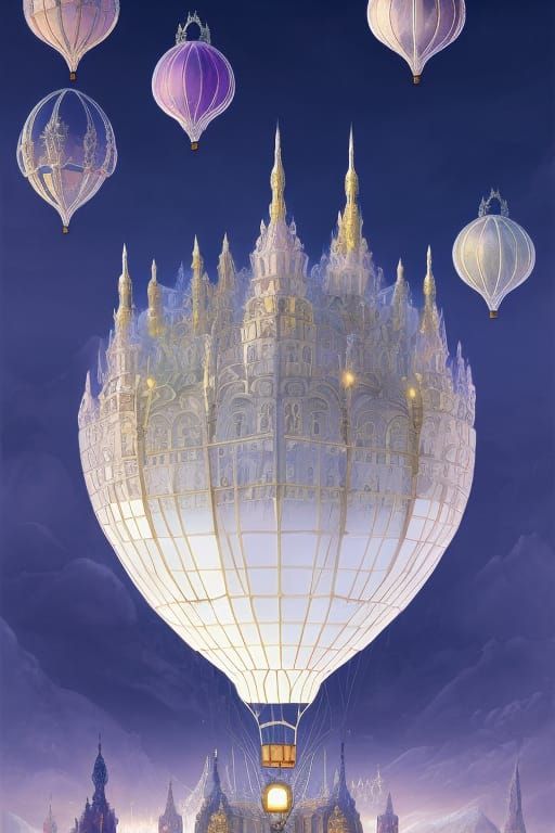 Floating hot air balloon castle  undefined