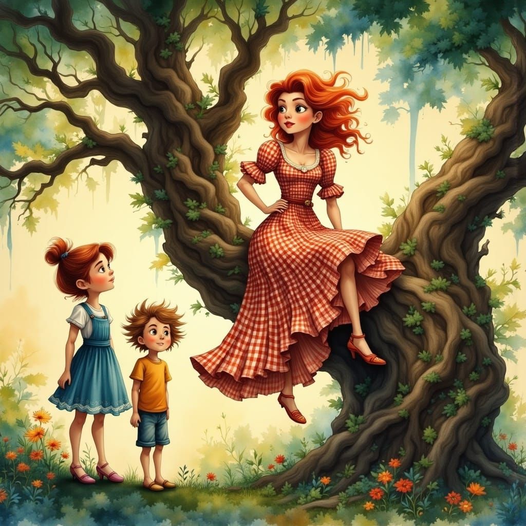 Mother showing kids she can still climb a tree!  by @Karrisa