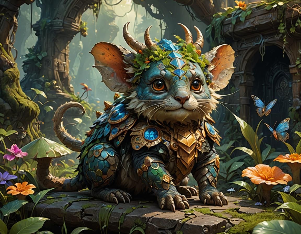 Cute fantasy critters highly detailed inspired by Rat Fink and Mad Max ...