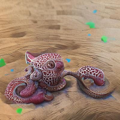 "Mexican octopus" with a mustache that wears a Sombrero petting cats Sketchfab stipple