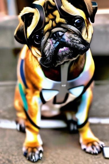 Cute Robot Pug Insanely Hyperrealistic Hyperdetailed HyperIntricate ...