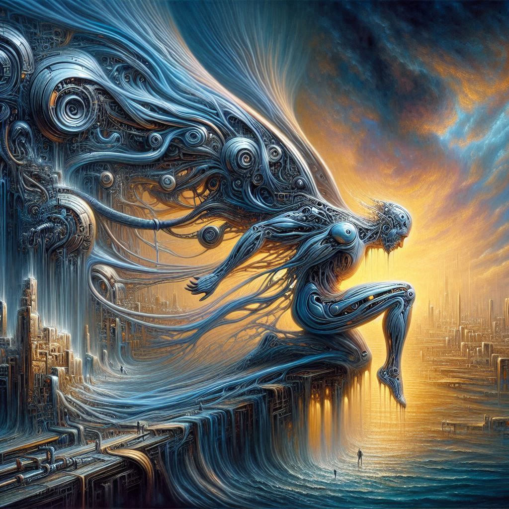 man with mechanical wings