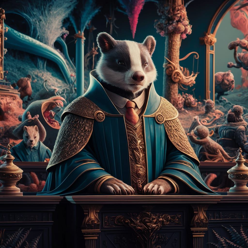 Anthropomorphic badger judge
