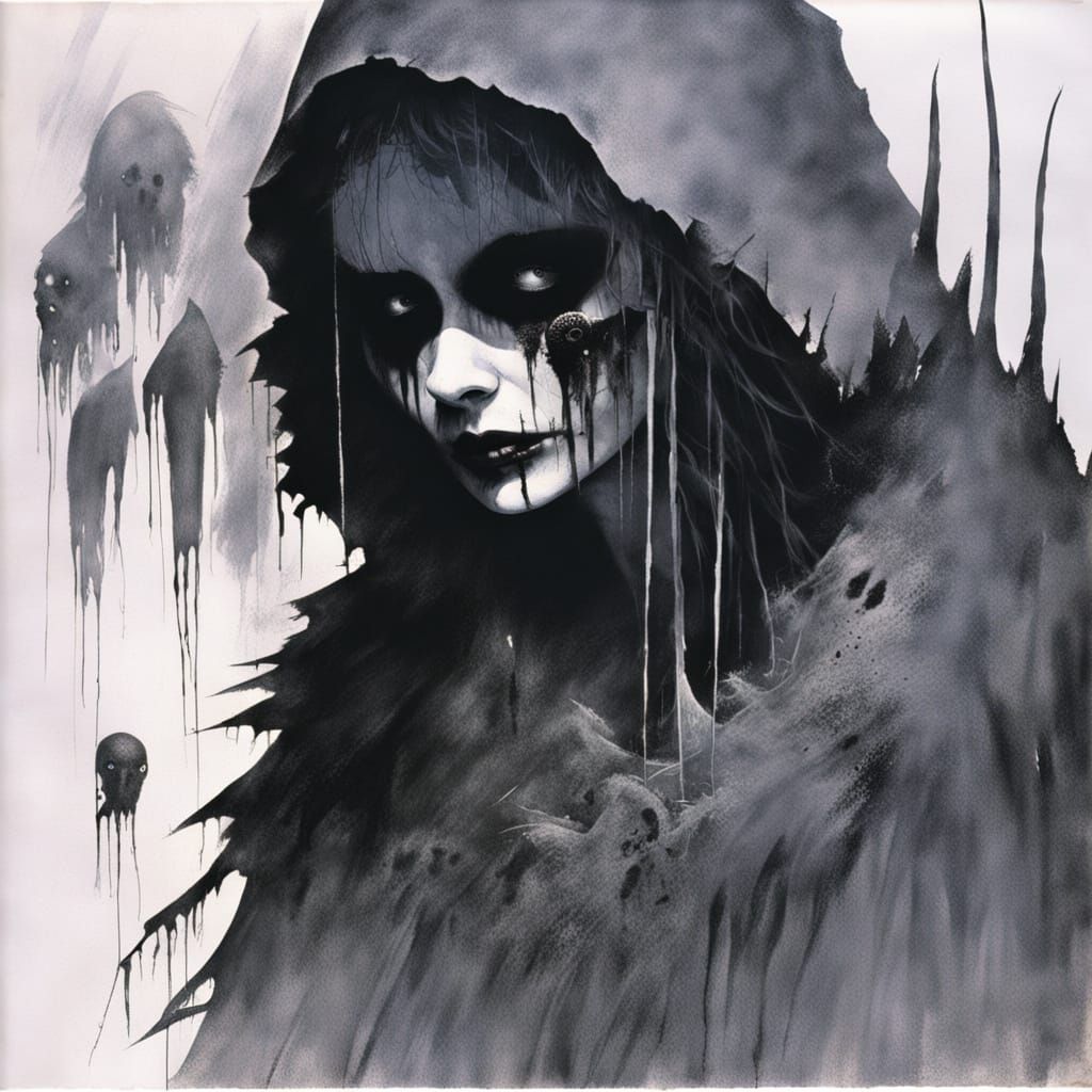(9) Animate dark oil/enveloping victim/folklore/Al Feldstein/Becky Cloonan/Stephen Gammell  by @BunnyFooFoo
