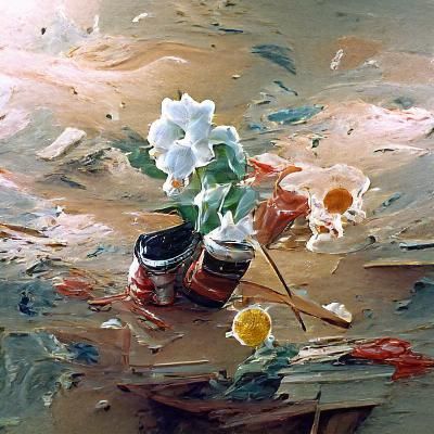 Flowers in paint