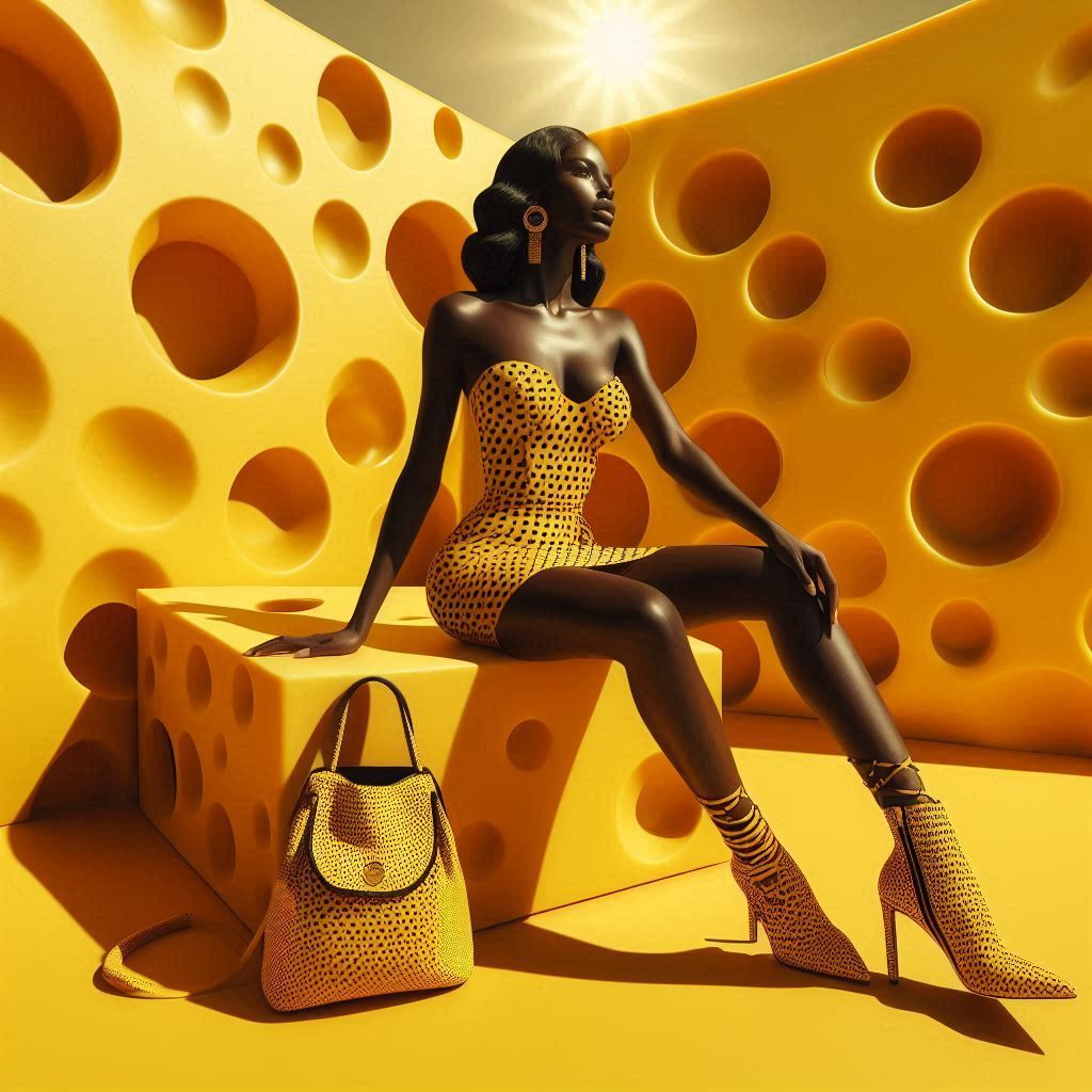 Black and yellow polka-dots