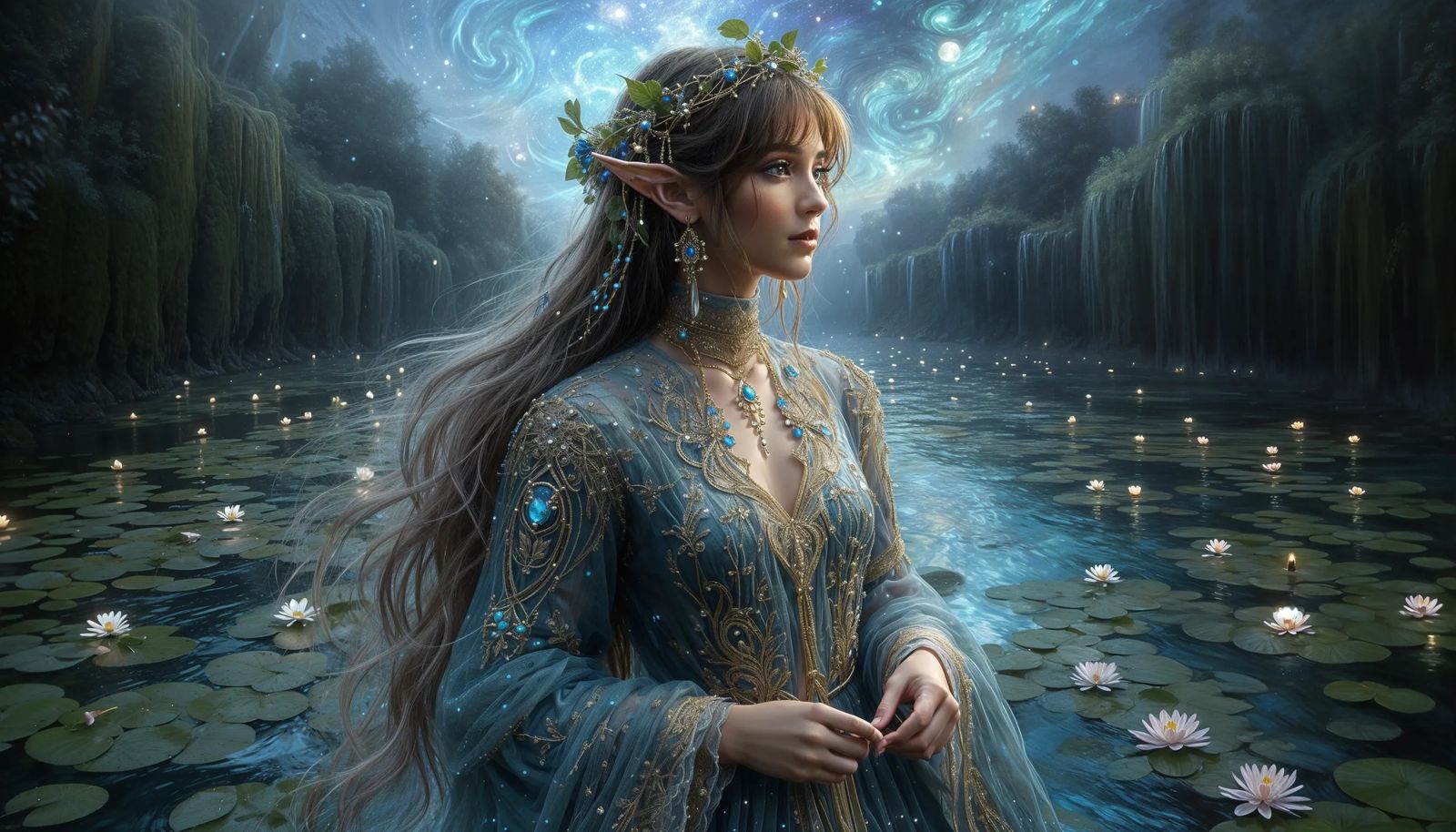 Elf princess near a body of water