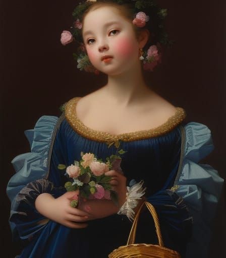 Girl With A Basket Of Flowers pt2