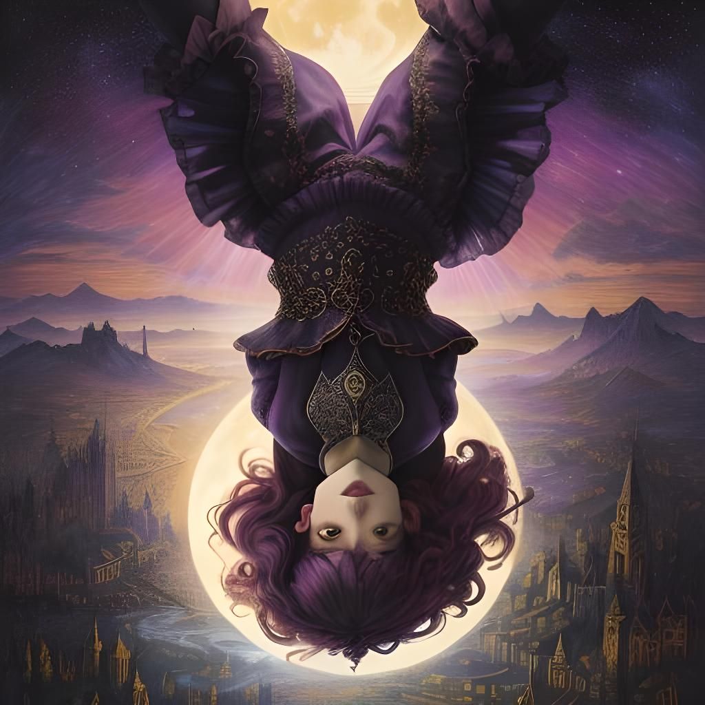 Upside-Down with Her Head in the Moon