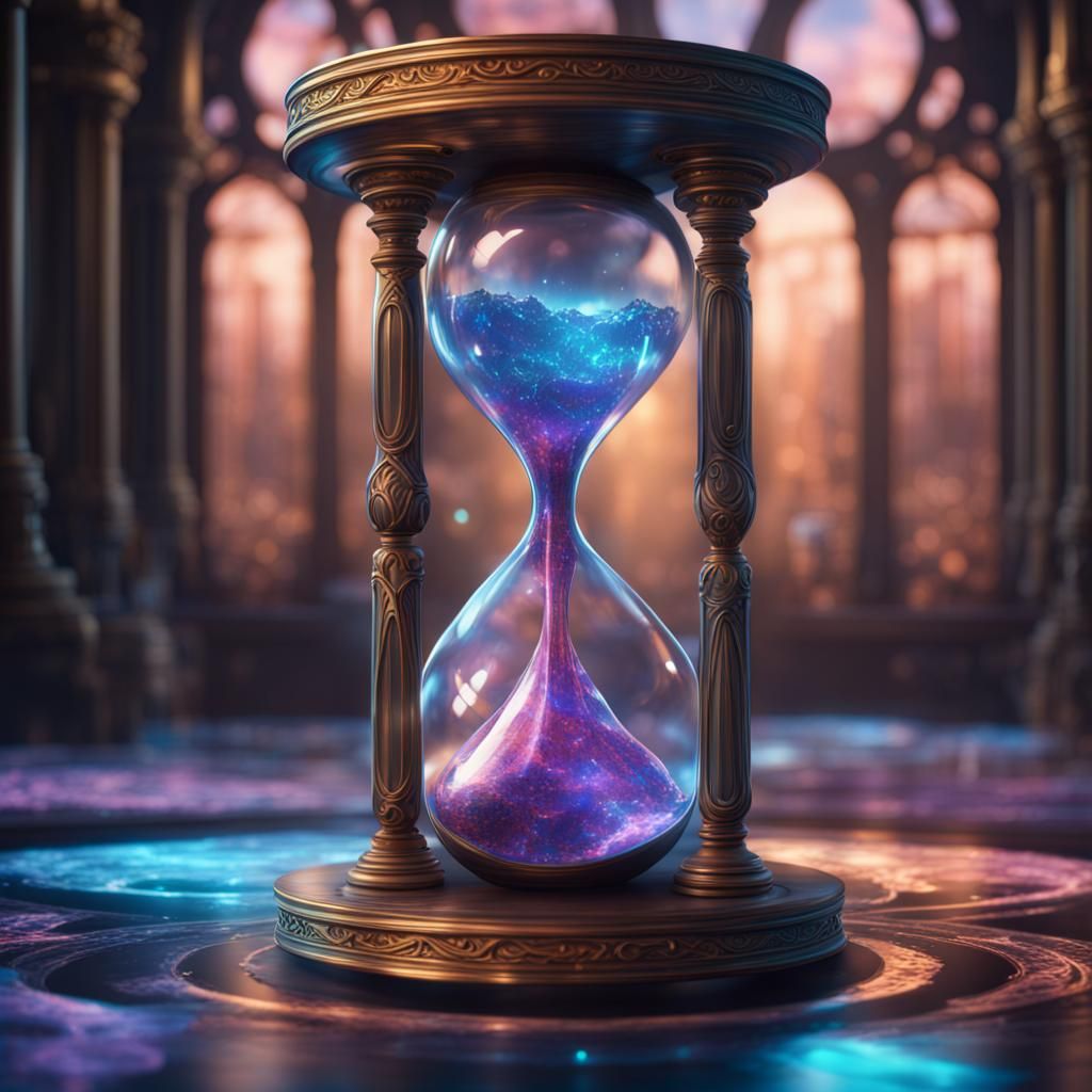 Holographic Hourglass - AI Generated Artwork - NightCafe Creator