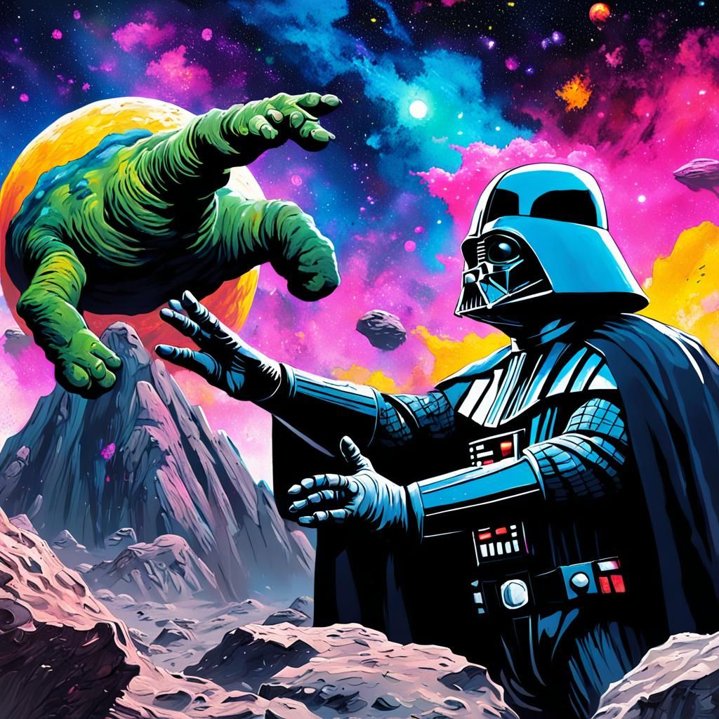 Vader misses the high-five.