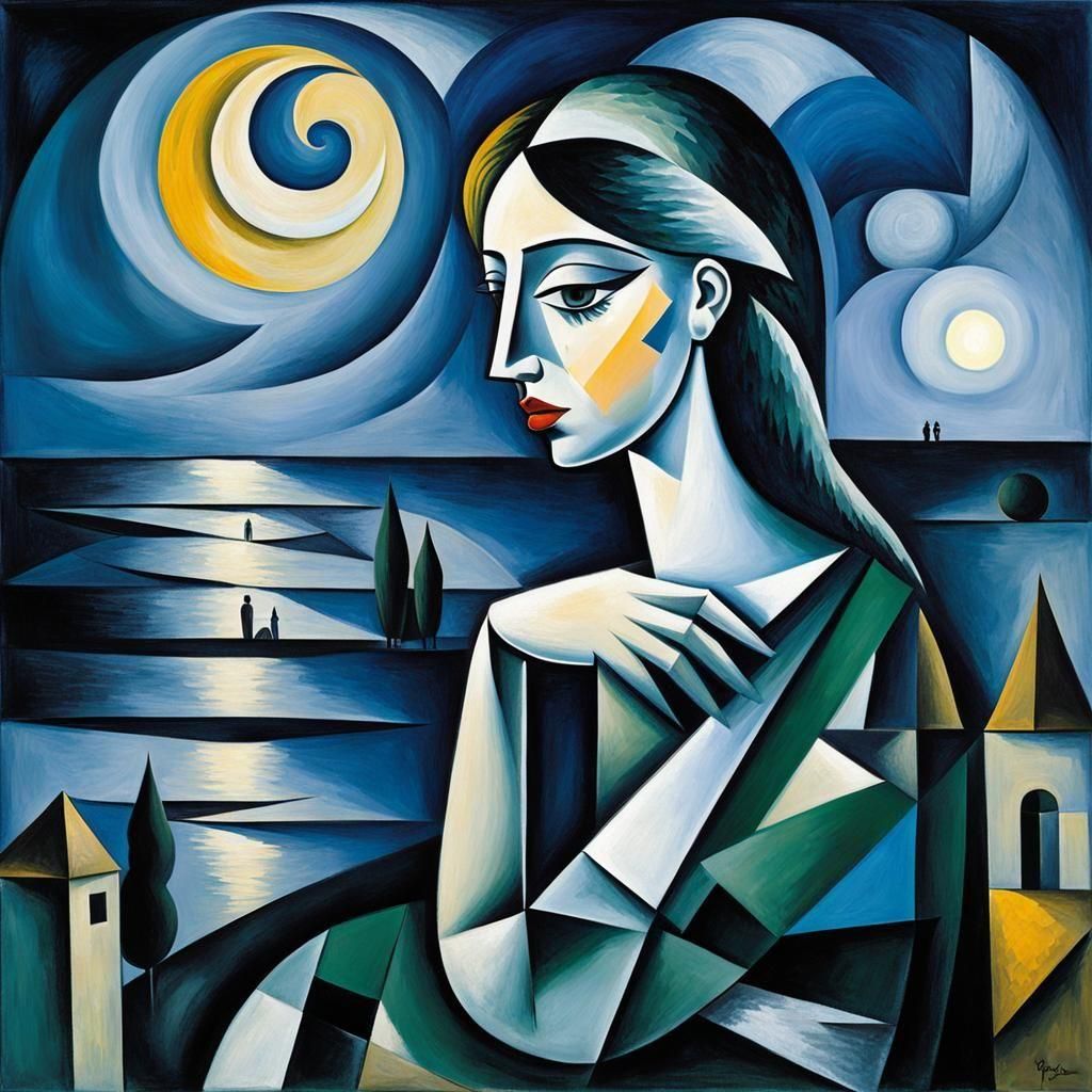 Woman in Moonlight  by @Shywolf