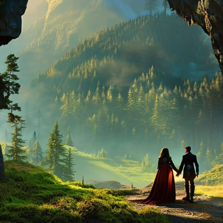 Magic Vampire and werewolf love story twelve AI Generated Artwork