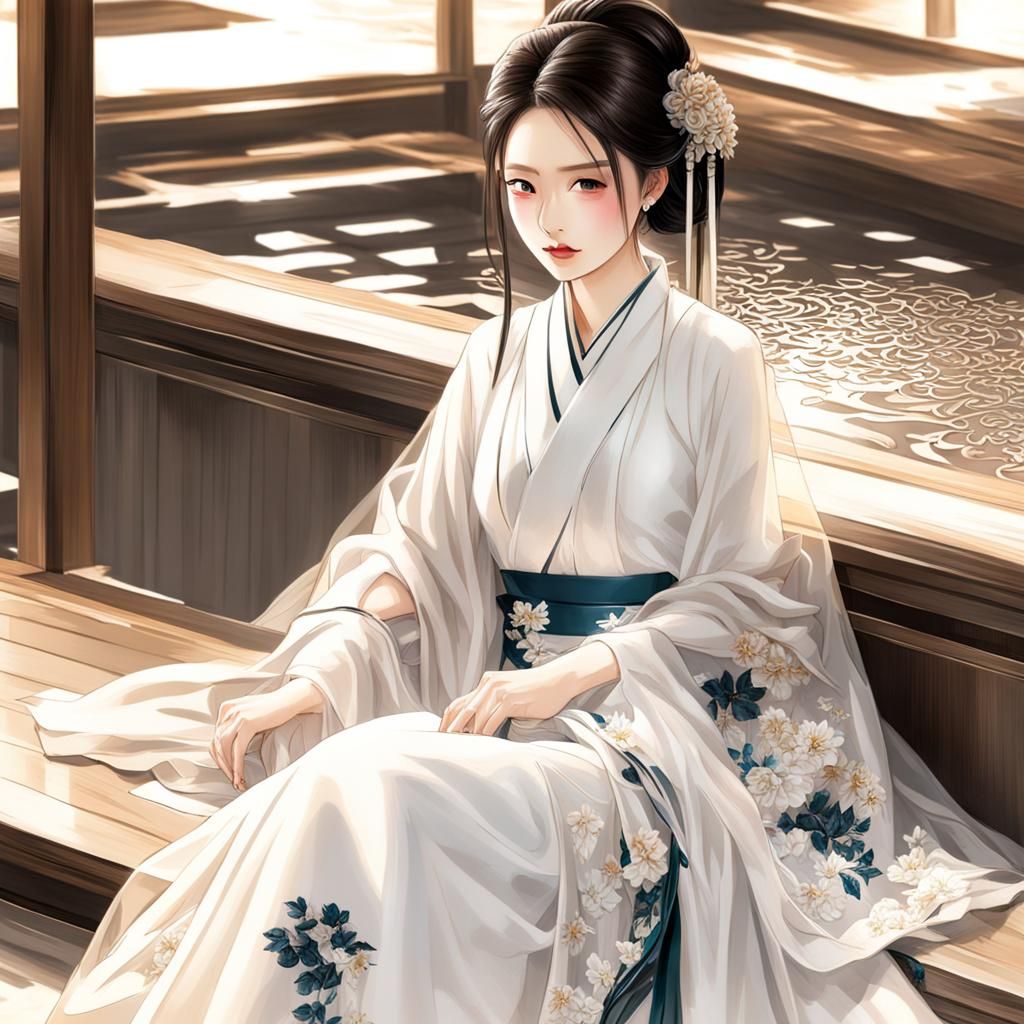 Asian Woman Resting Indoors Due to Illness