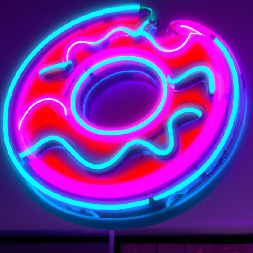 Neon lights for a donut shop