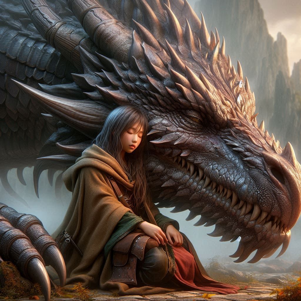 Girl and dragon