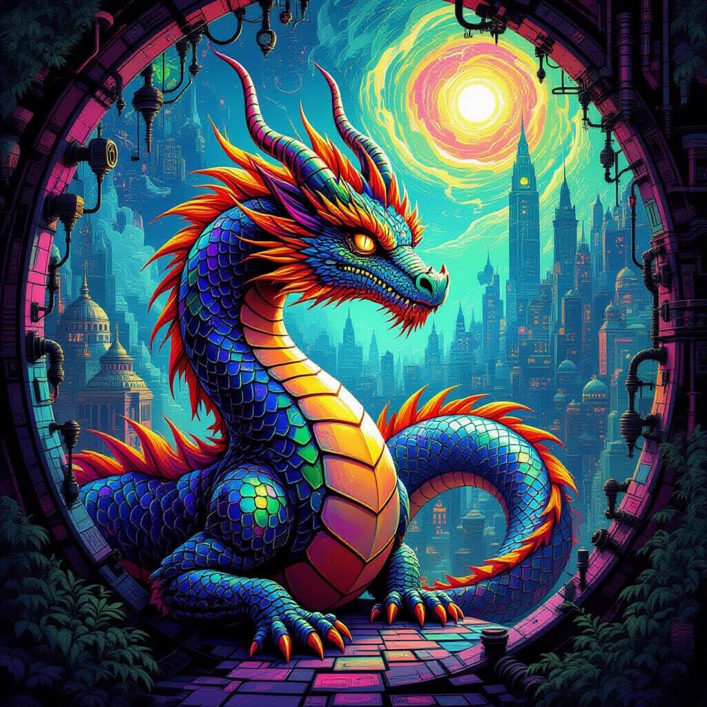 Bioluminescent etheral 🐉dragon🐉  by @Mikel Nation Jr