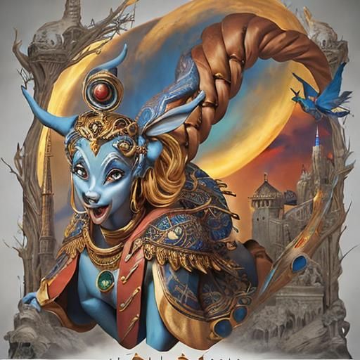Whimsical dreamy Anthropomorphic Venus Hybrid Humanoid Venus...