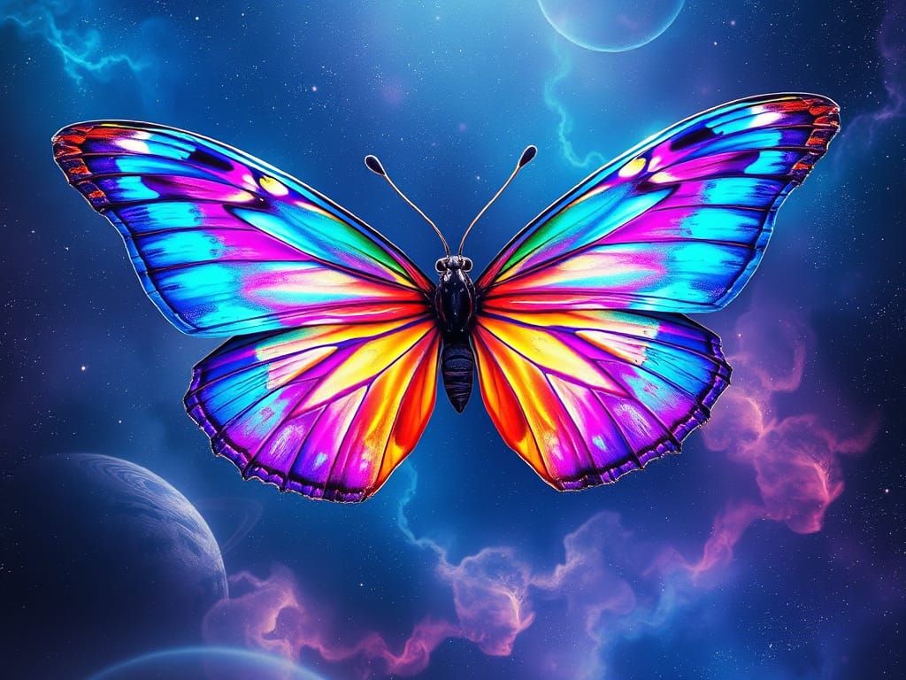 Cosmic Butterfly Expands its Iridescent Wingspan across the ...
