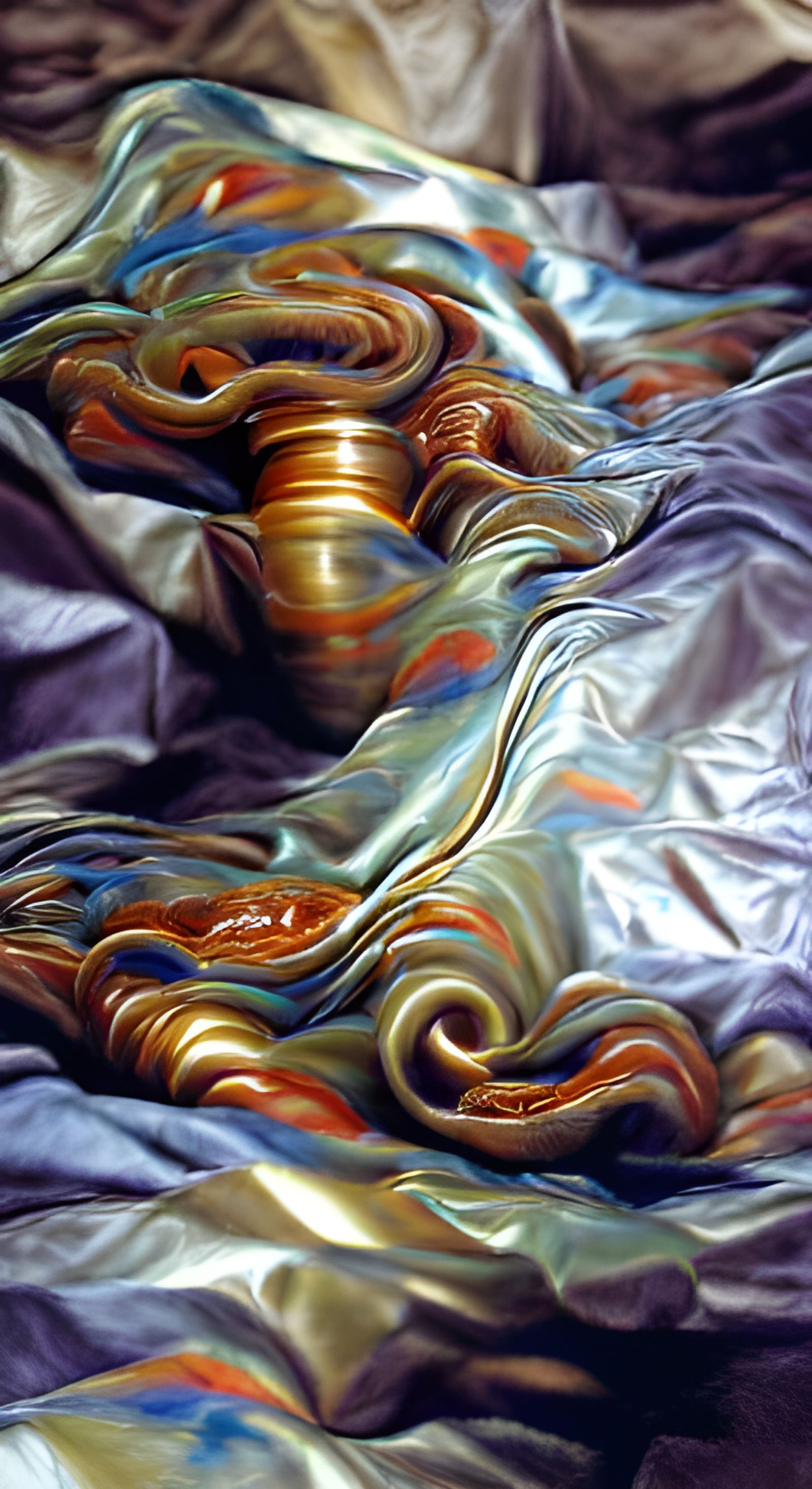 Satin sheet with Psychedelic ripples