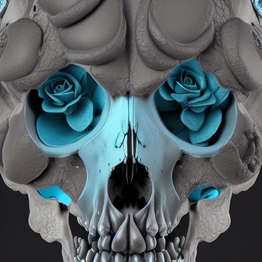 8k zbrush render very details grey skully