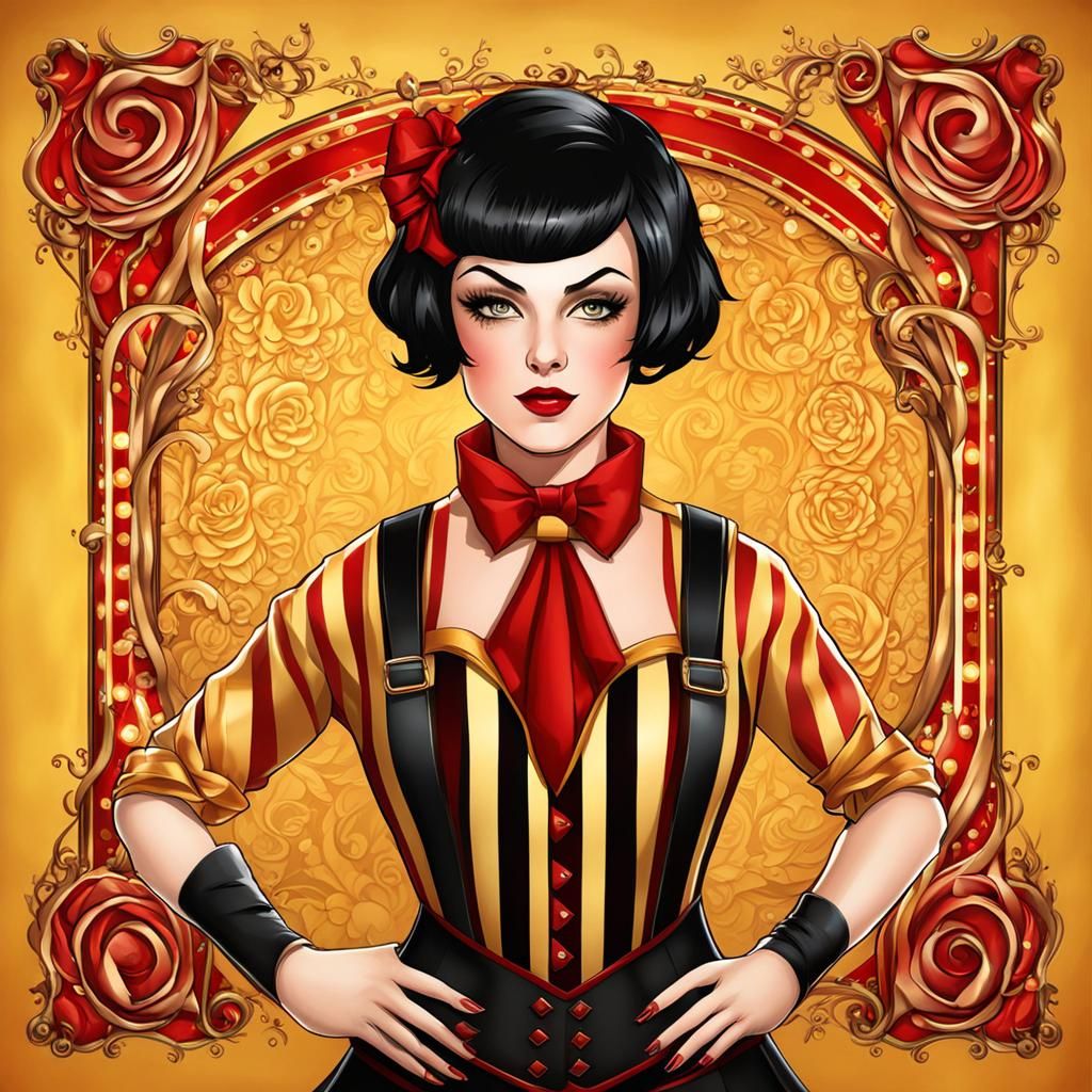 Art Deco Steampunk Circus Performer in Digital Painting