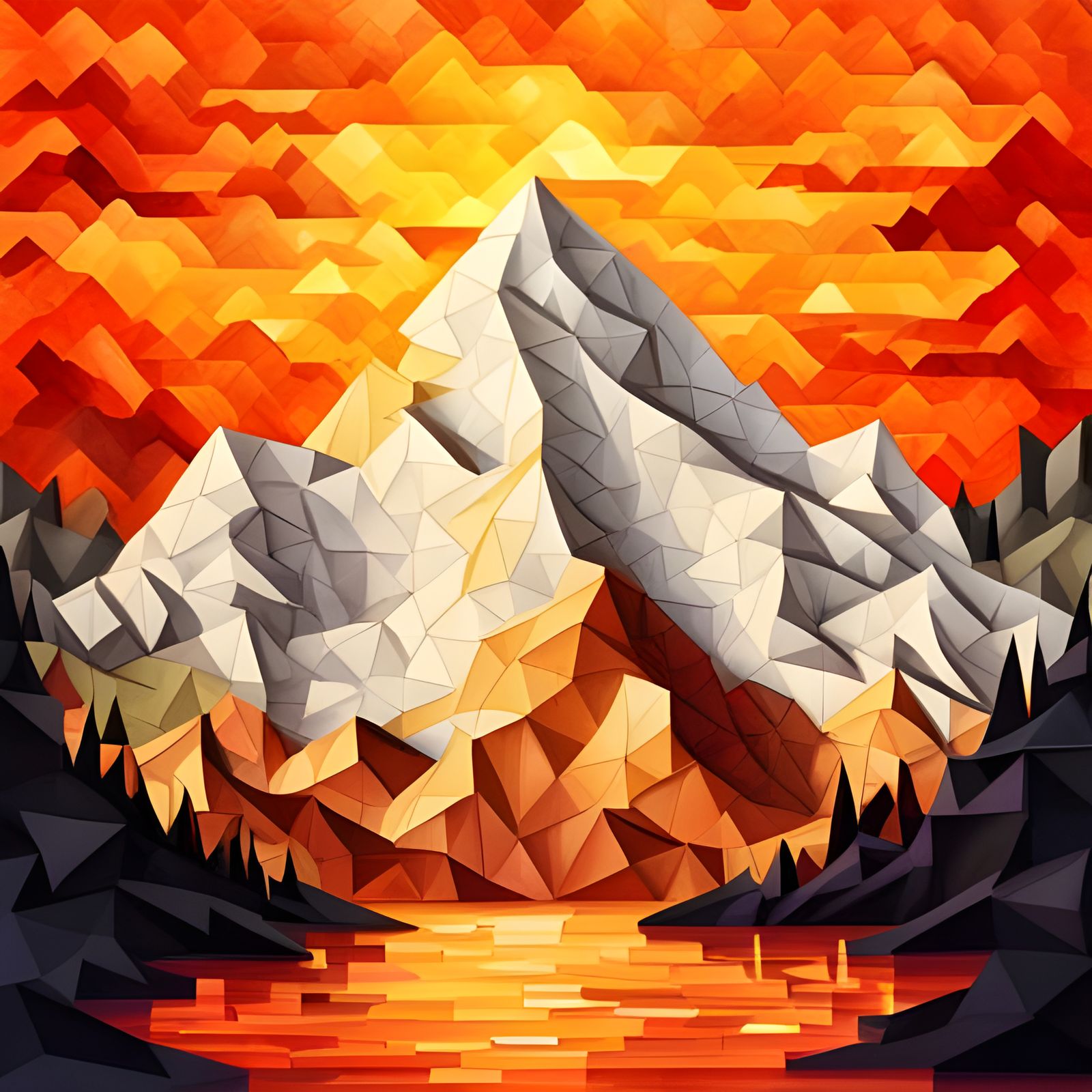 Glass MountainScape 3 AI Generated Artwork NightCafe Creator