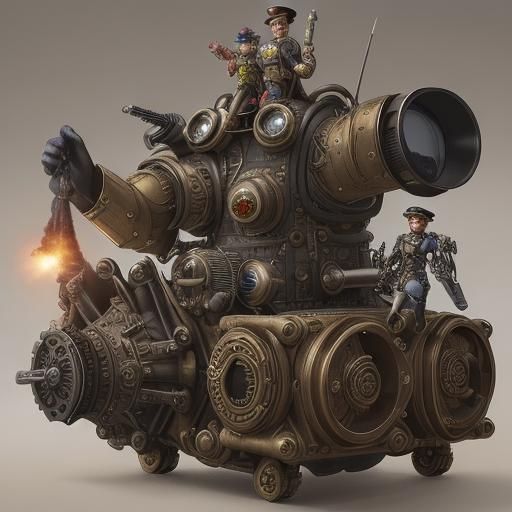 Steampunk Engine Design Inspired by Captain Power