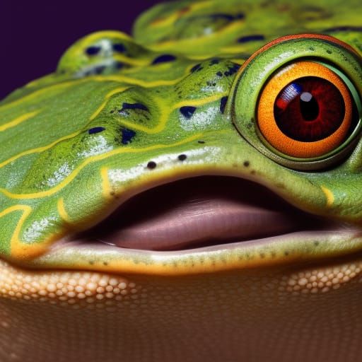 A half-newt half-frog creature, Hyperrealistic, intricately detailed, color depth, 64 megapixels, 4K