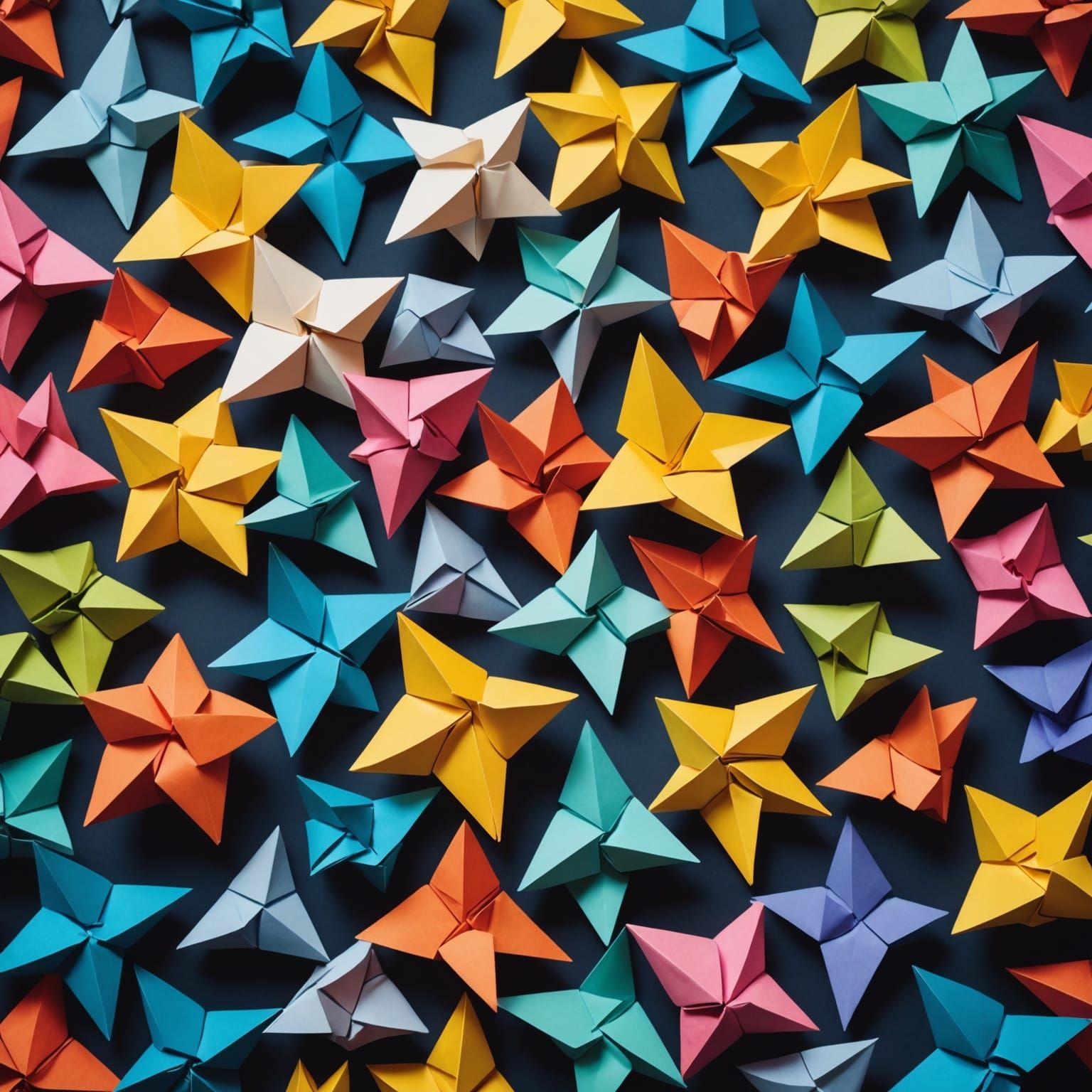 Pandas Playing Together: Origami Papercraft Style