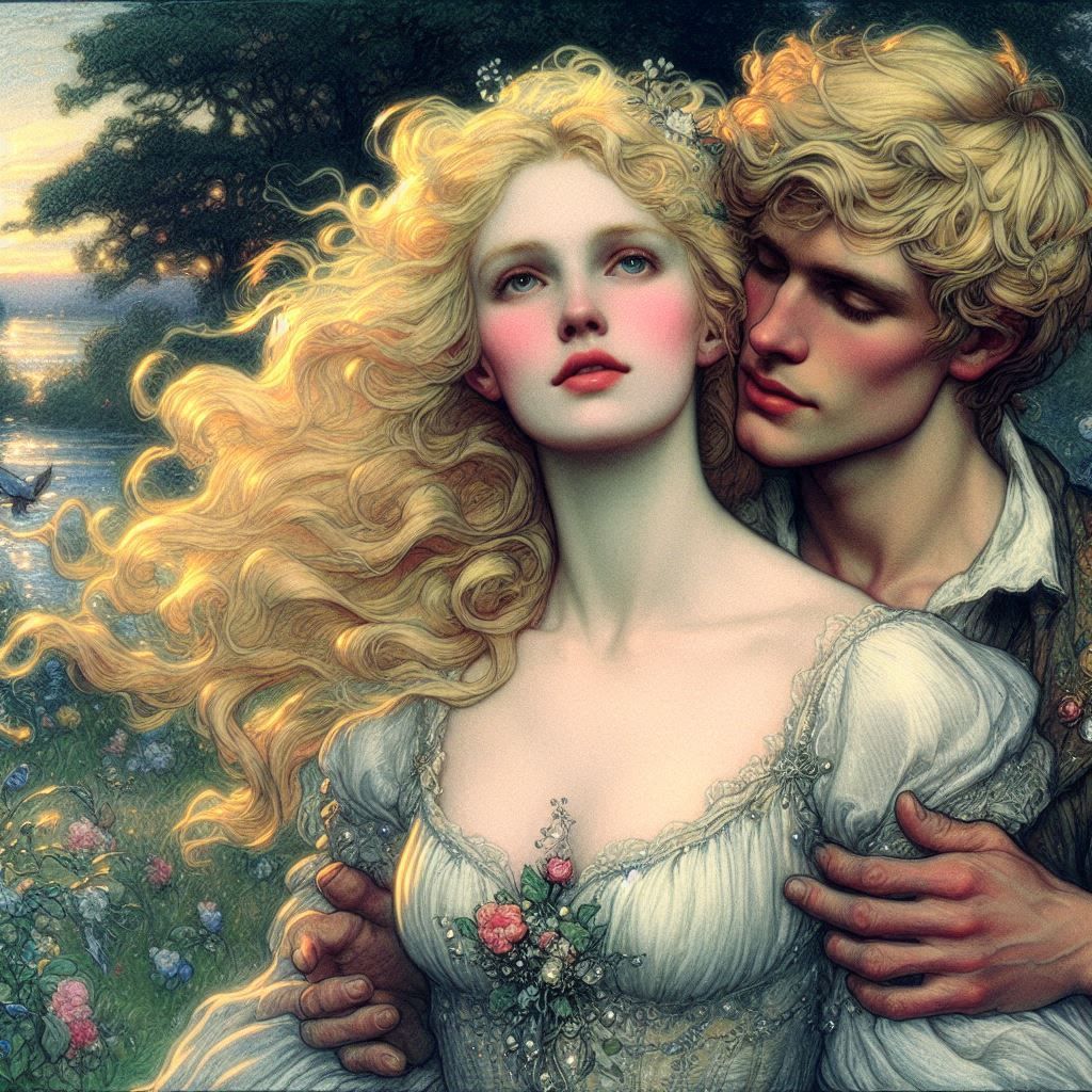 Blossoms of Fate: The Lovers' Eternal Oath Beneath the Everlasting Twilight