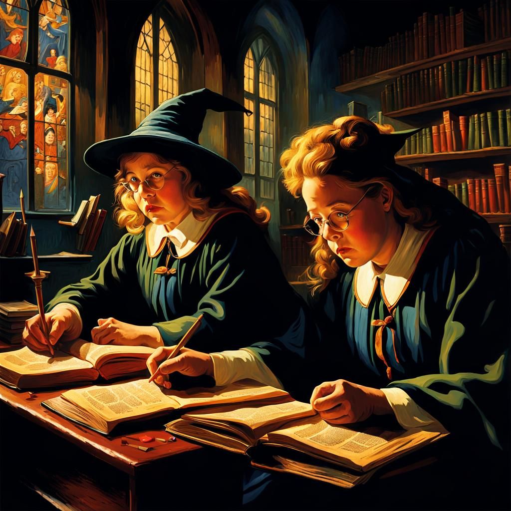 Witches' Dark Classroom: A Van Gogh-Inspired Study