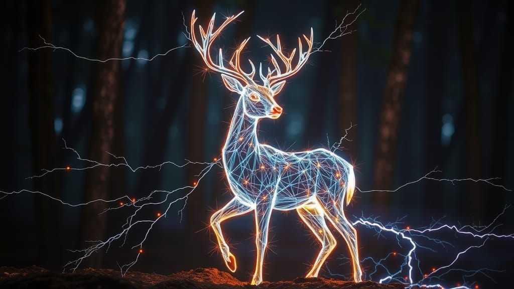 Electric deer!  by @undefined