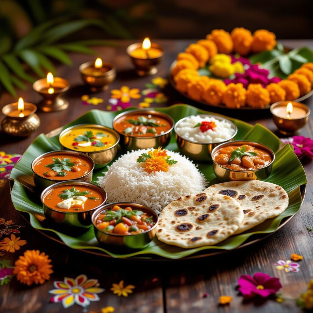 Feast of Colours: An Indian Thali Celebration  by @dinsat