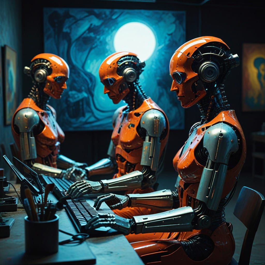 Artistic Robots Create Vibrant Studio Scene
