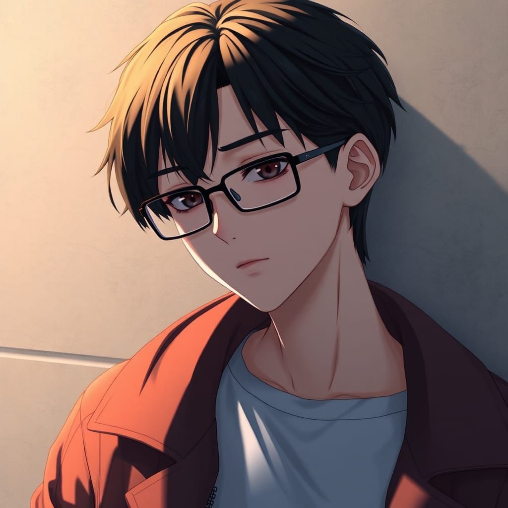 Loner with Glasses: 3D Anime Art