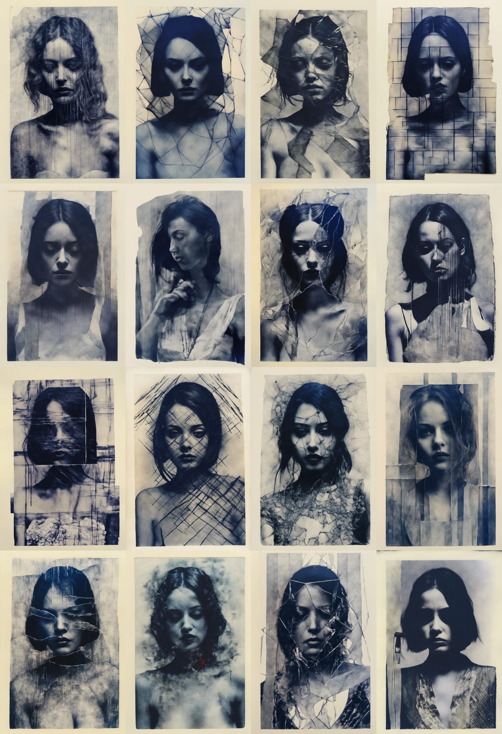 **fractured reflections, inverted infrared, found Polaroid f...