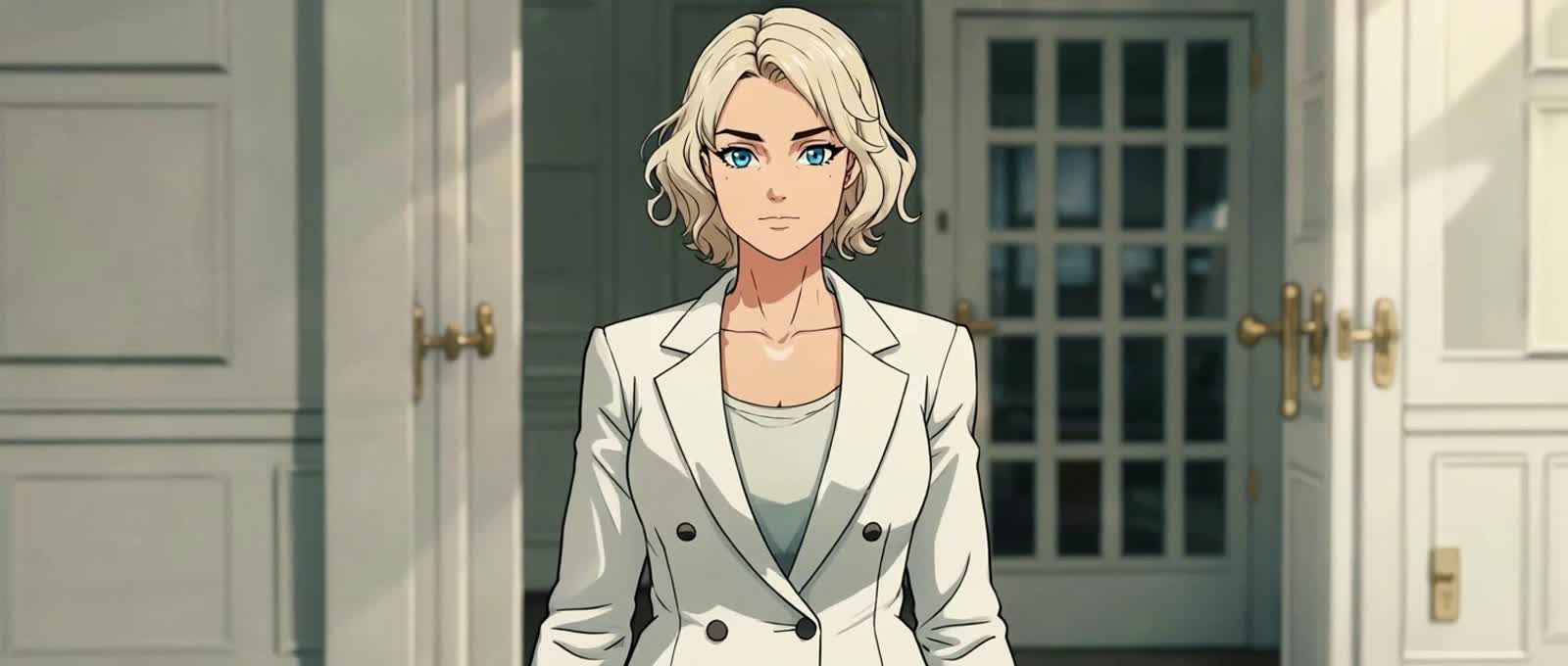 A blonde woman with blue eyes!  (Anime Edition)