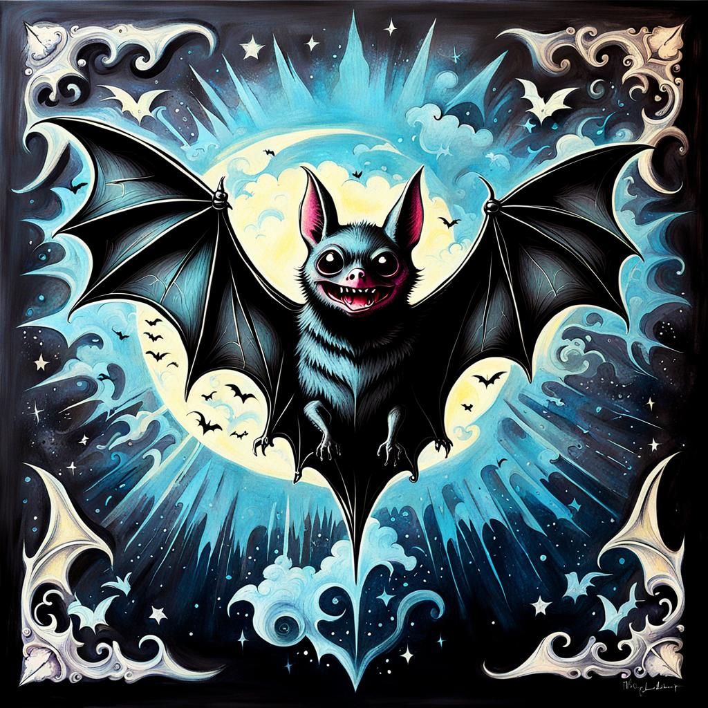 chalk art gothic bat🦇🦇🦇 - AI Generated Artwork - NightCafe Creator