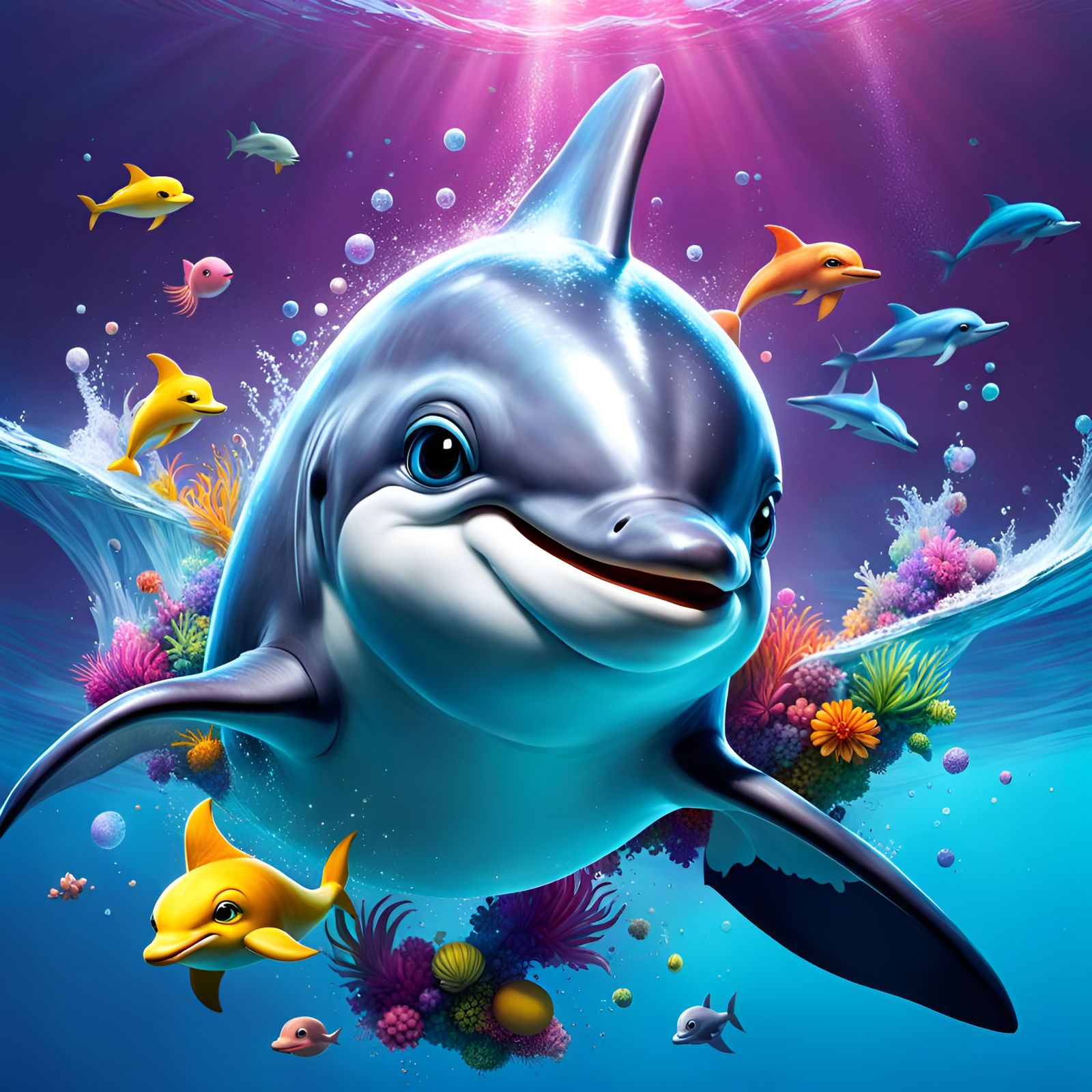 Dolphins - AI Generated Artwork - NightCafe Creator