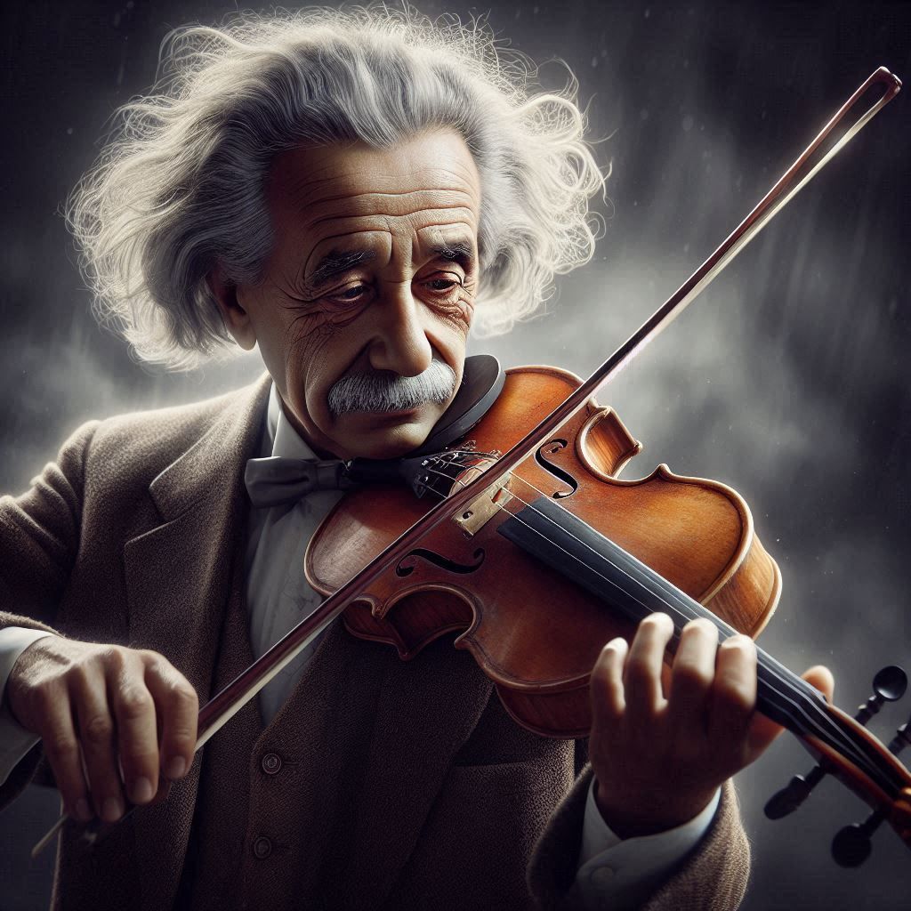 Albert Einstein playing his violin