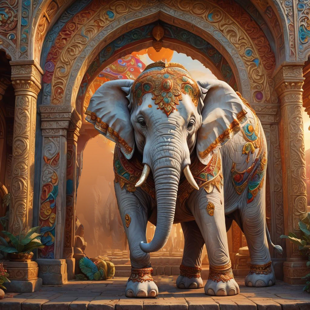 A big white elephant, feet corrected