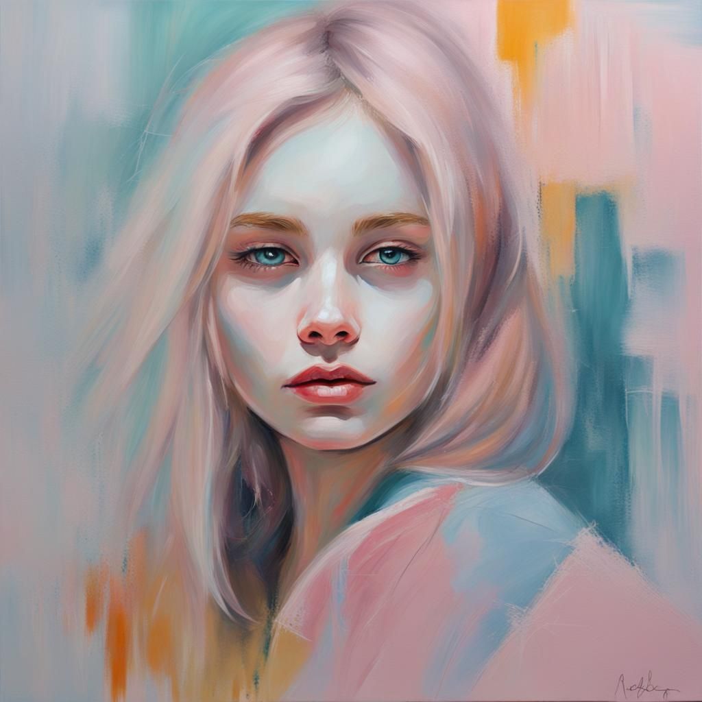 Pastel girl painting AI Generated Artwork NightCafe Creator